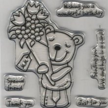 Tampon transparent petit ourson pour décoration 6 pièces